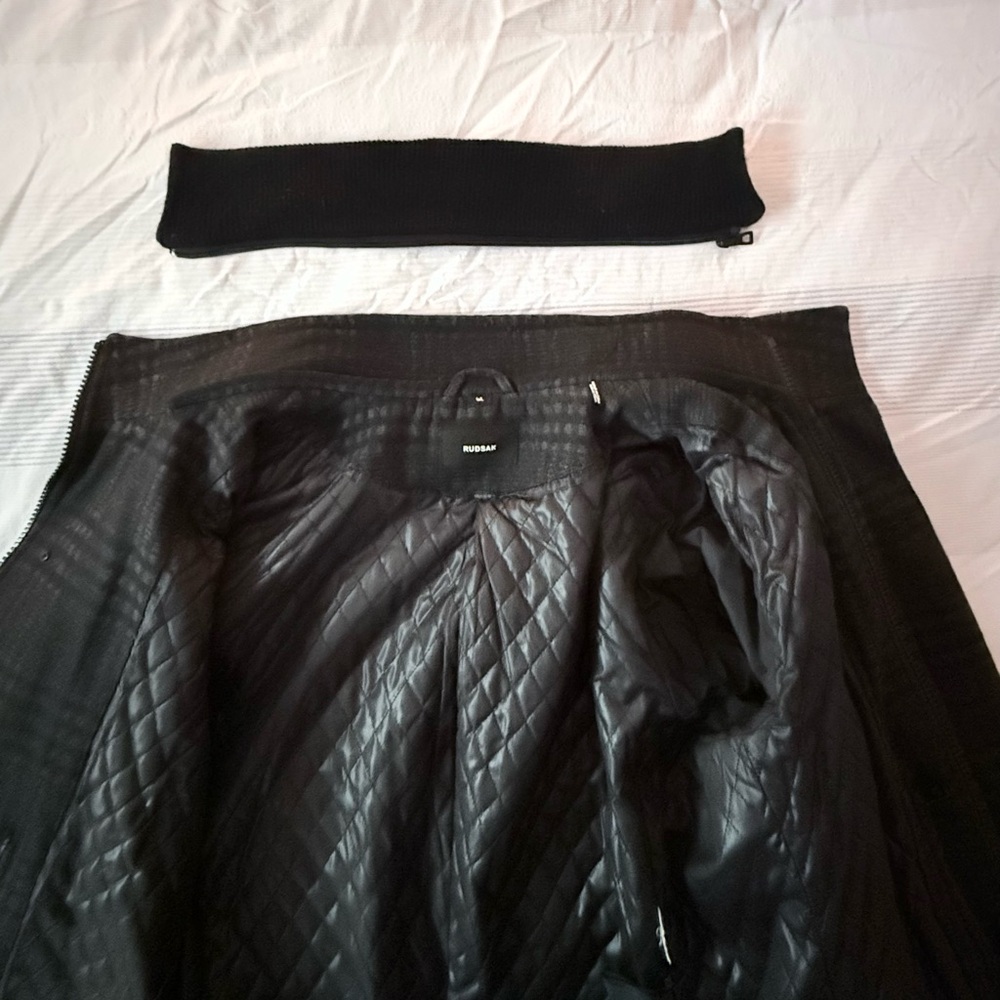 Rudsak Mens Black/charcoal Wool/Leather coat - Picture 10 of 15